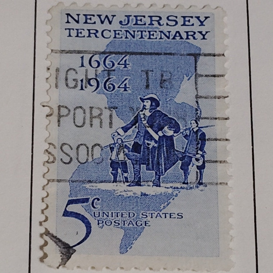 1964 Scott #1243 – 5¢ New Jersey Tercentenary / Colonial Founders – Canceled