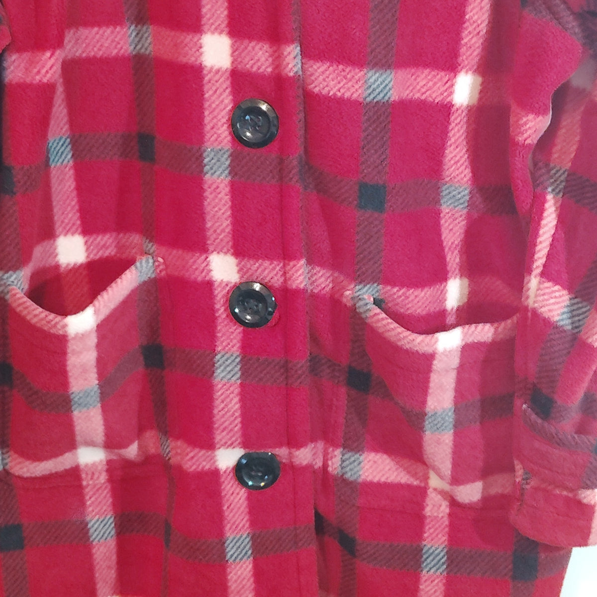 Brownstone Studio Red Plaid Flannel Shirt Jacket XL Womens Fleece Button-Up
