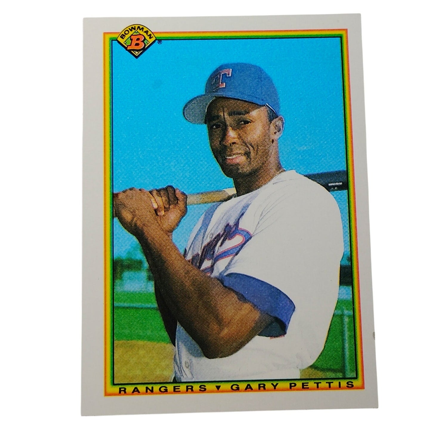 1990 Bowman Gary Pettis #498 Texas Rangers Outfielder MLB Baseball Card NM