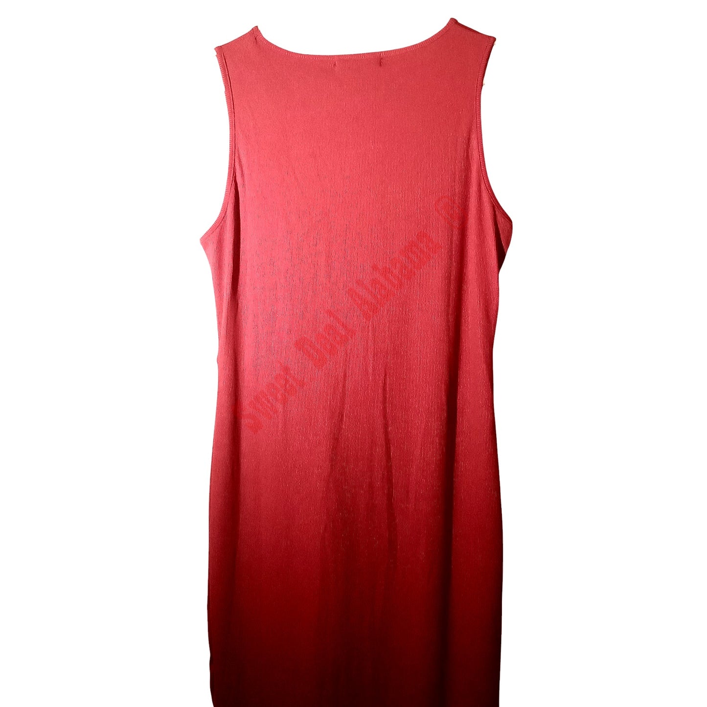 Allegra K Tank Dress, Crew Neck, Ruched, Casual A-line, Midi Sleeveless, Wine, M