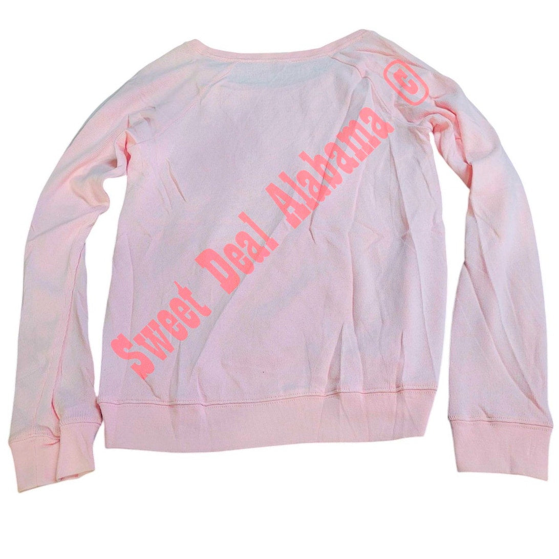 Forever 21 Women's L/S "Sugar Craze" PJ Top, Pink, Small, 30" Bust 23" Length