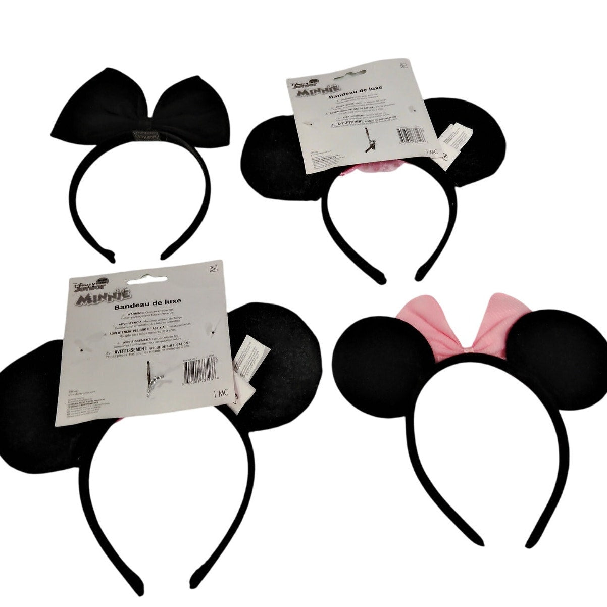 4 Assorted Mouse Ears Headbands – Ages 3+, Adjustable Fit