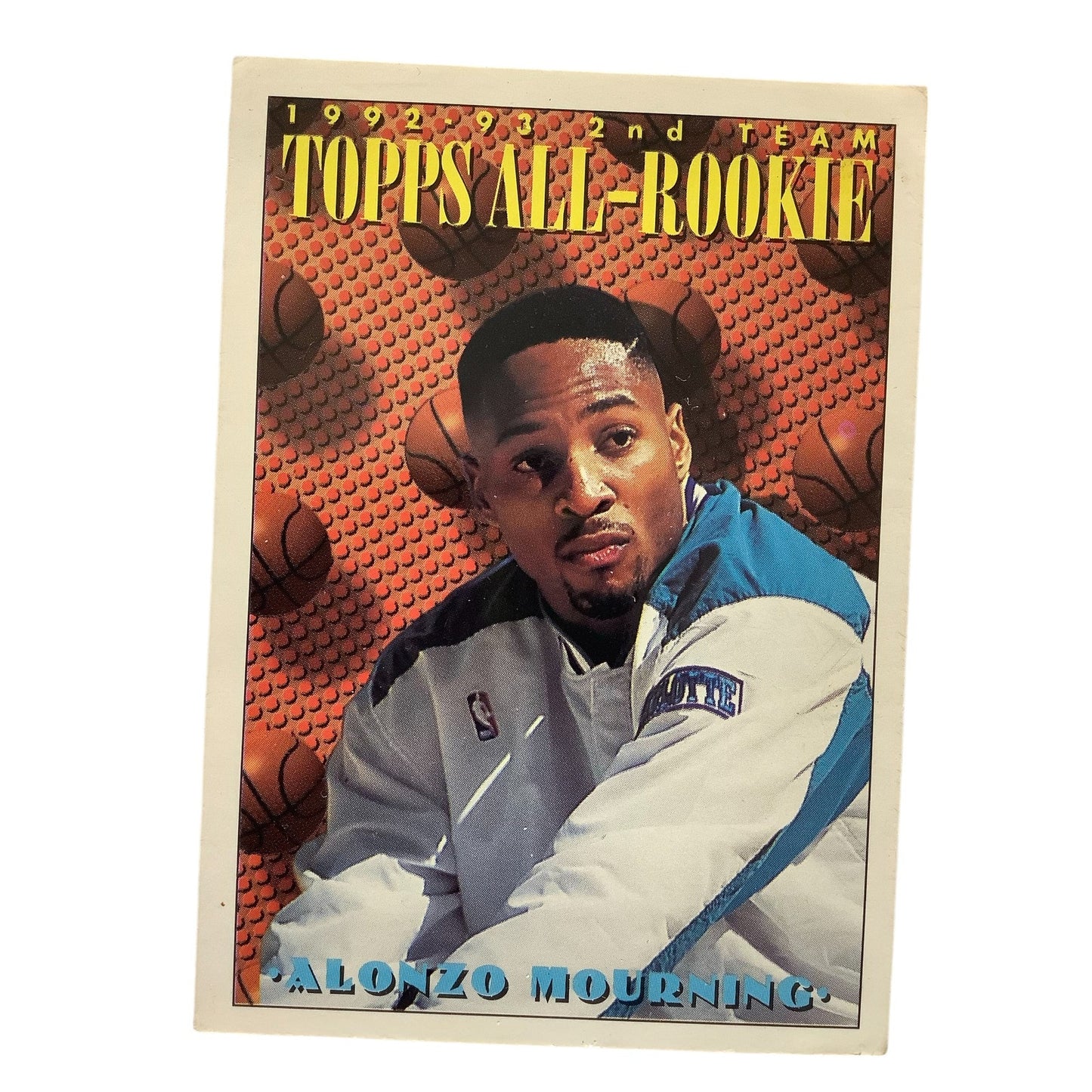 Alonzo Mourning, Hornets, 1993 Topps '92-93 All-Rookie 2nd Team Card 177, EXC