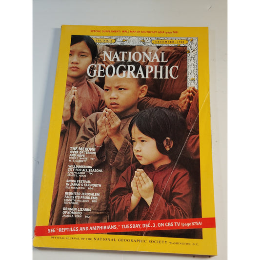 National Geographic – December 1968, Mekong River, Jerusalem, Komodo Dragons