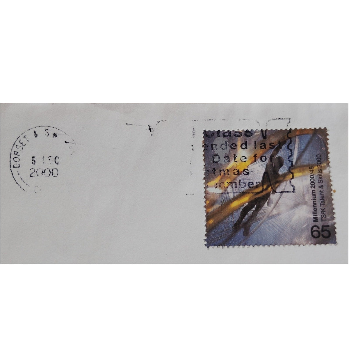 Royal Mail Great Britain 2000 Millennium 65p Stamp Cover Dorset Postmark