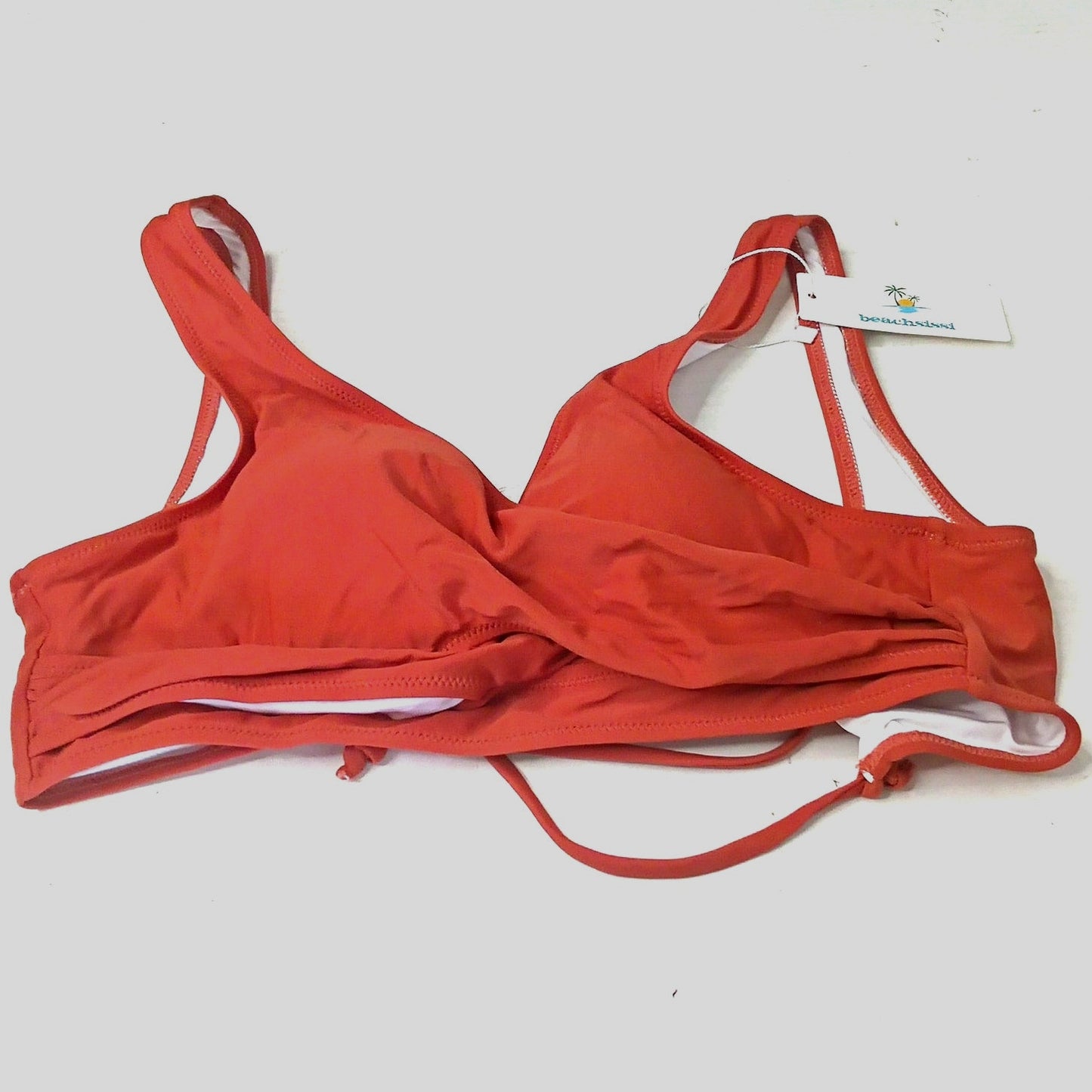 Beachsissi Twist Front Bikini Top Solid Bronze Women’s Swim Top Small (4-6)