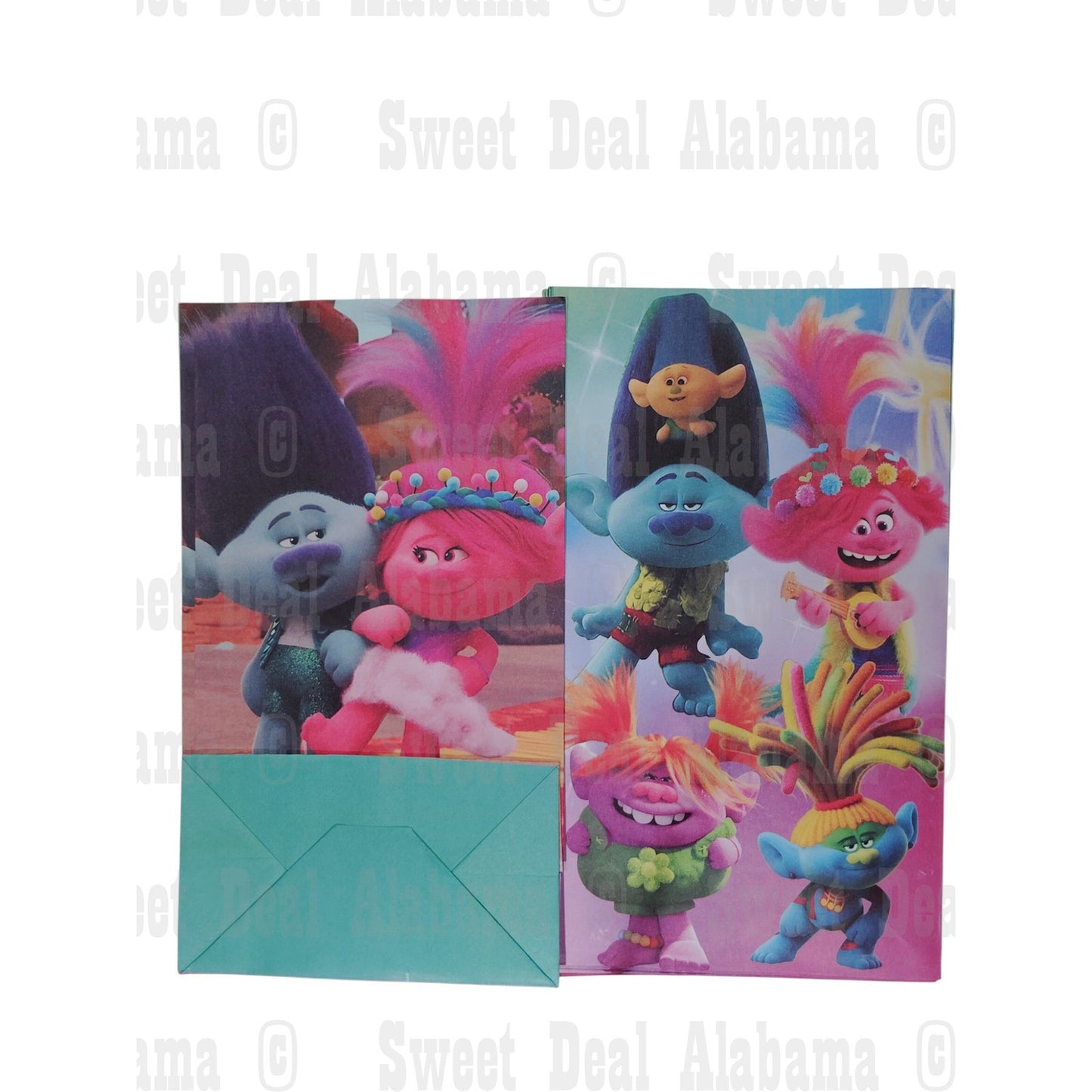 Trolls Movie Party Favor Loot Bags – 12 Pack Birthday Supplies (8-1/4" x 4-5/8")