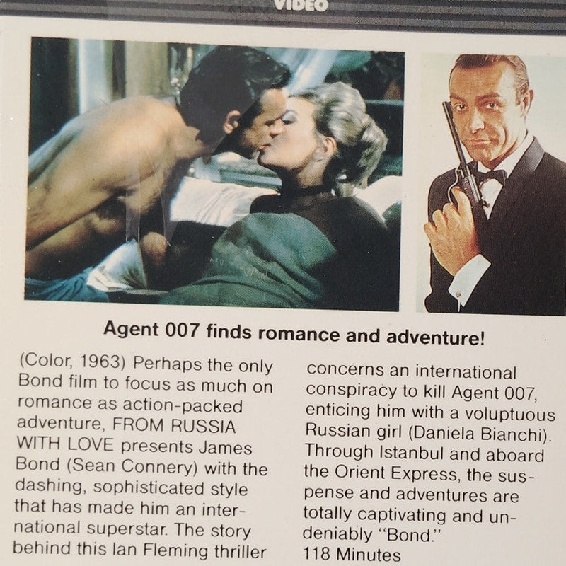 From Russia with Love VHS 1984 Sean Connery James Bond Action Spy Thriller