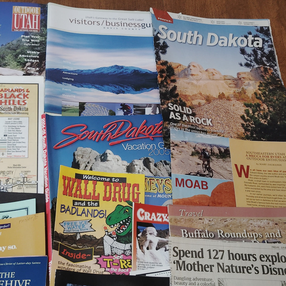 Utah South Dakota 2005 Travel Ephemera Lot - Vintage Souvenir Collection