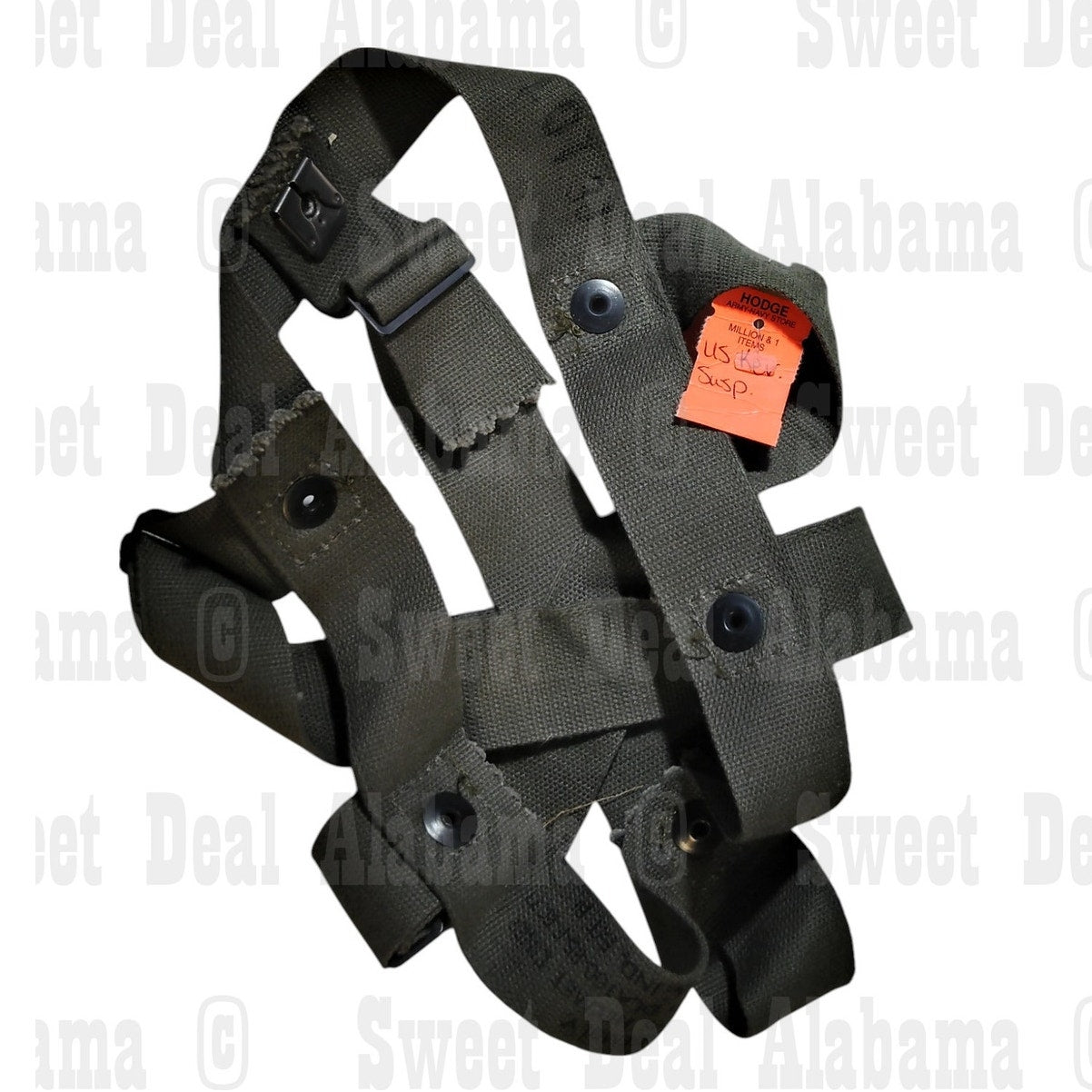 USGI M1 Helmet Liner Suspension, 60s-80s Eras, OD Cotton Webbing