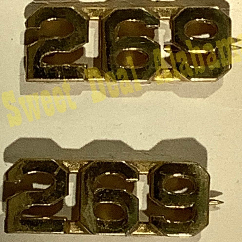 Early/Mid 1900s Brass C-Clasp "269" Collar Devices 3/8"H Hat / Lapel Pins Set