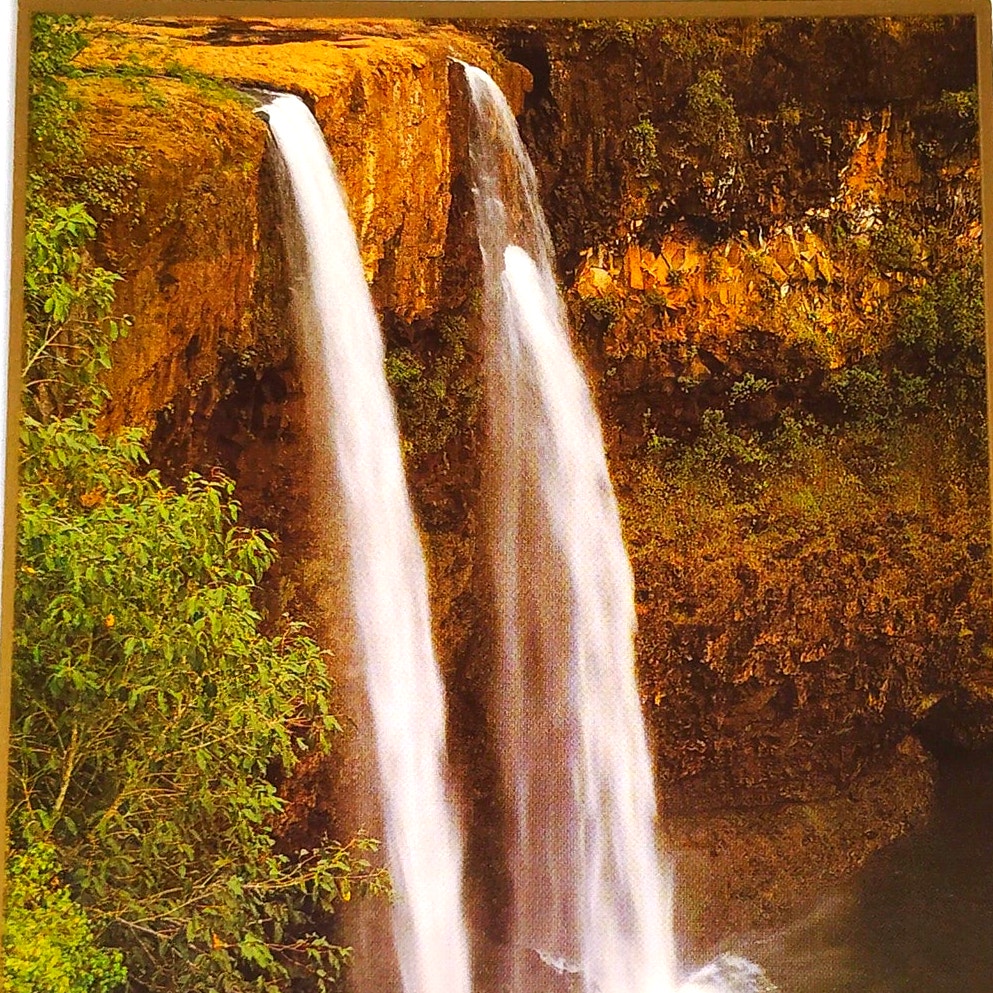 VTG Wailua Falls Kauai Hawaii Postcard Waimea Canyon on Back, 2004 NOS