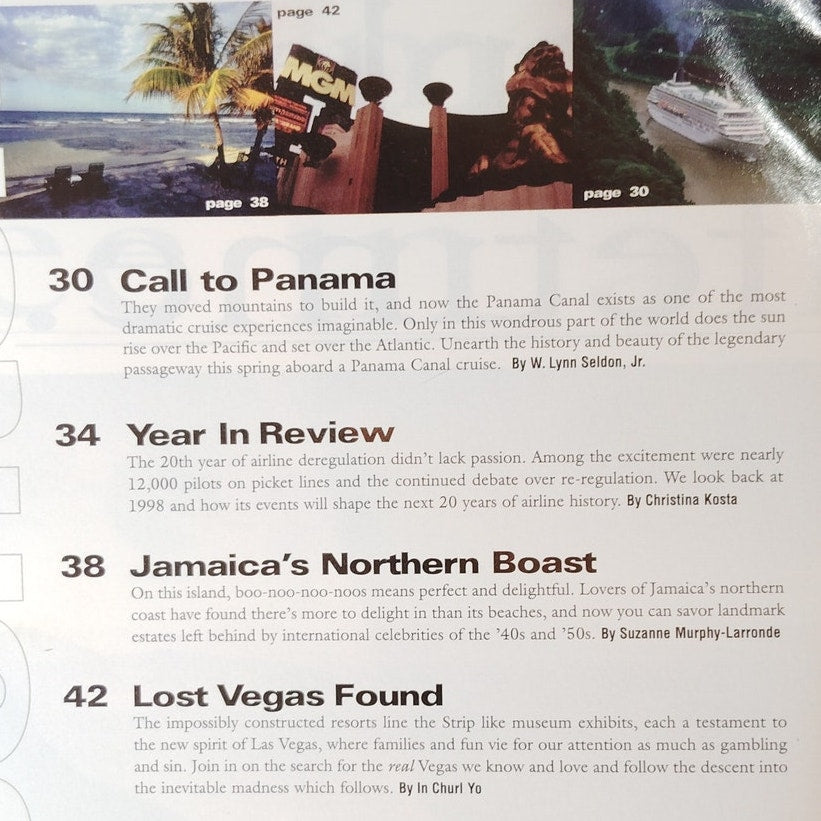Interline Adventures Magazine Jan/Feb 1999, Year in Review 1998,  Panama, Vegas
