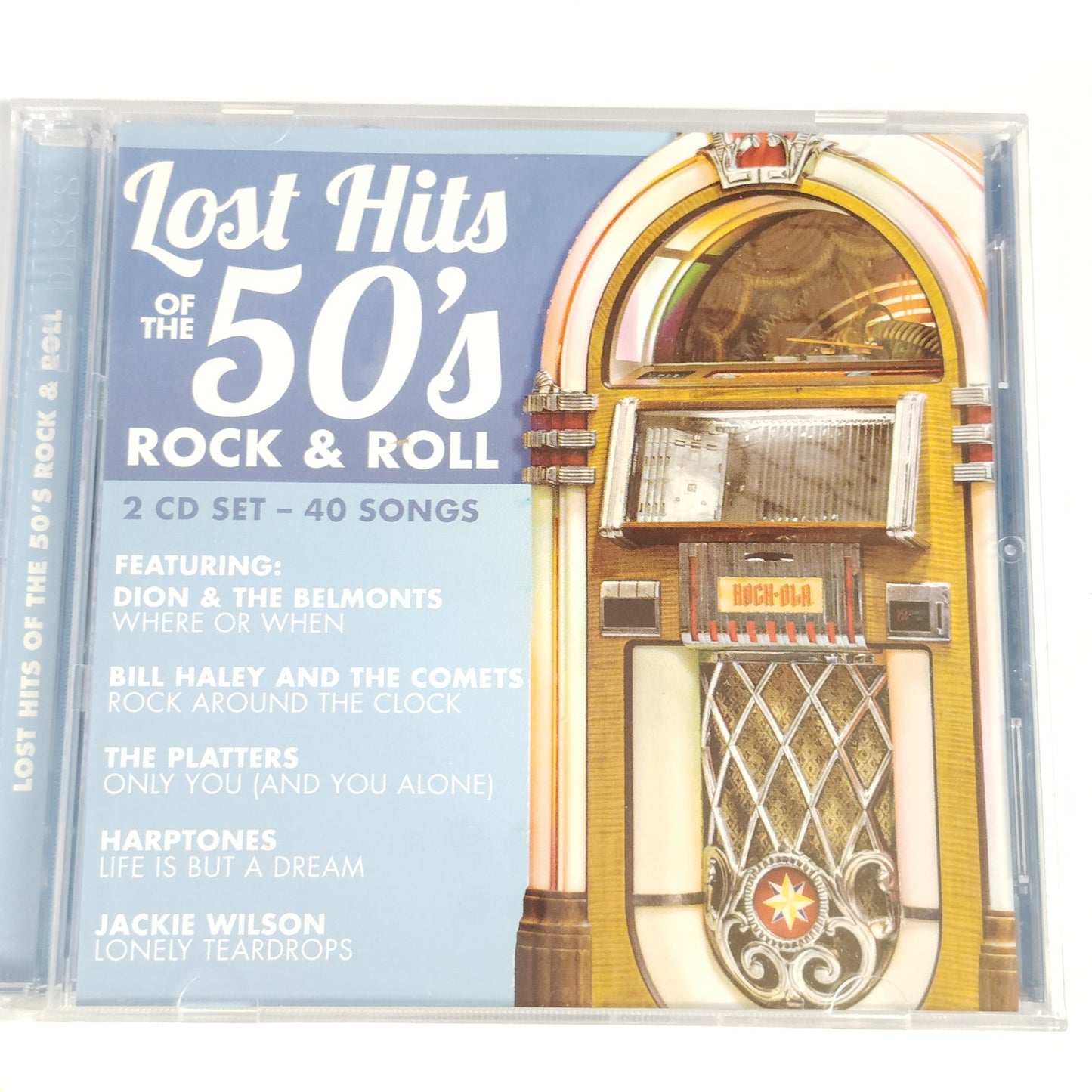 Lost Hits of the 50’s Rock & Roll 2‑CD Set 40 Songs Vintage Jukebox Cover