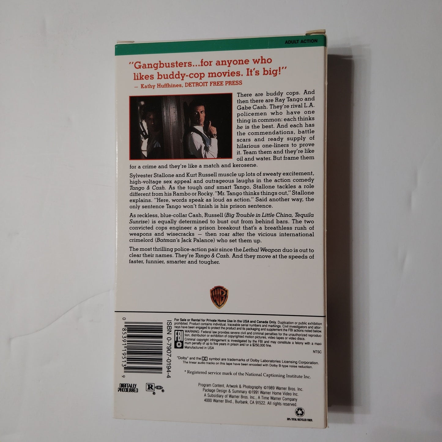 Tango and Cash VHS 1991 Sylvester Stallone Kurt Russell Action Buddy Cop Vintage