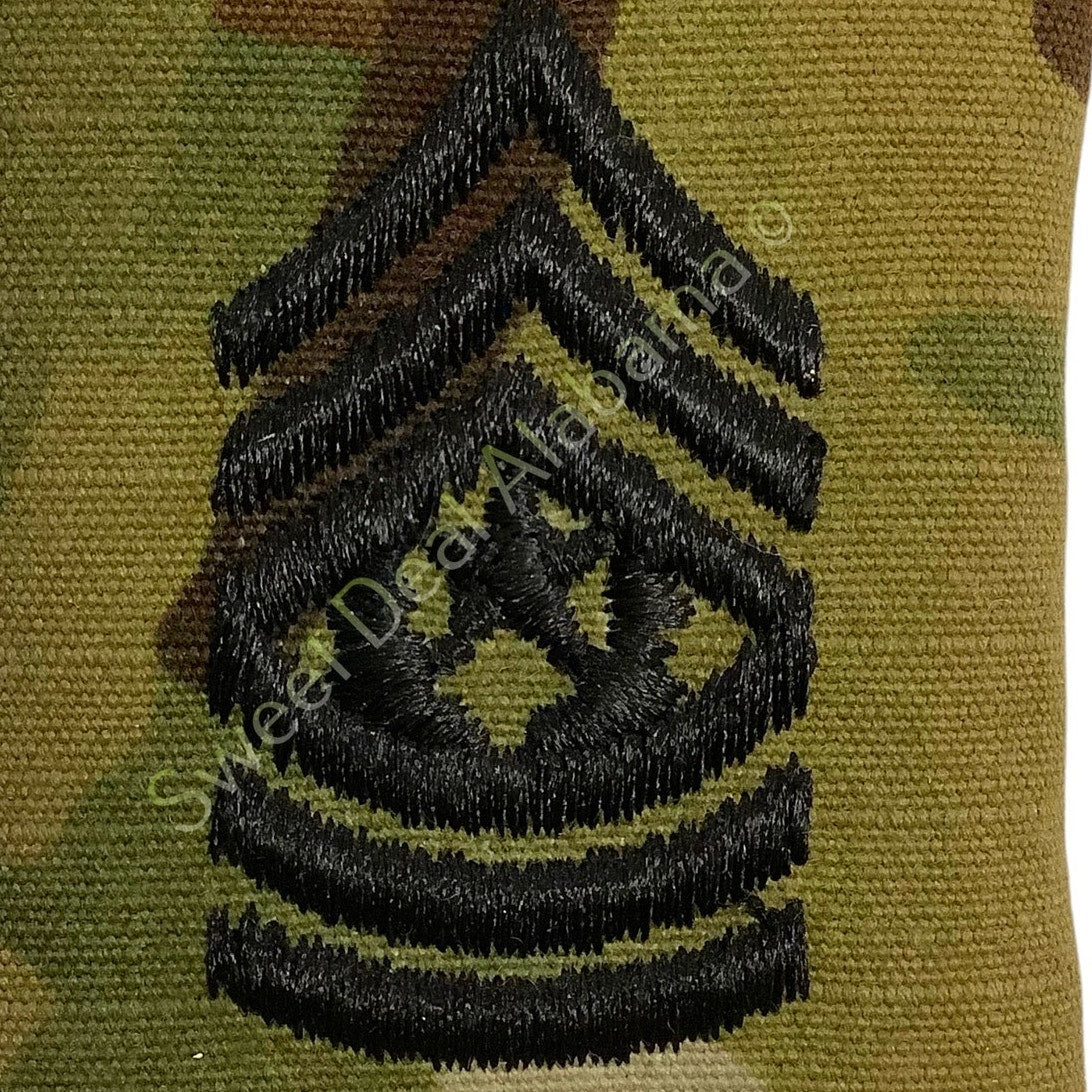 U.S. Army Command Sergeant Major OCP Slip-On Rank Insignia, Multi-Camo 2 x 1.75