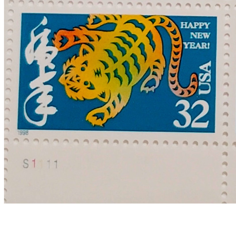 Block of 4 – 1998 USA 32¢ Year of the Tiger MNH Scott 3179 Plate Block