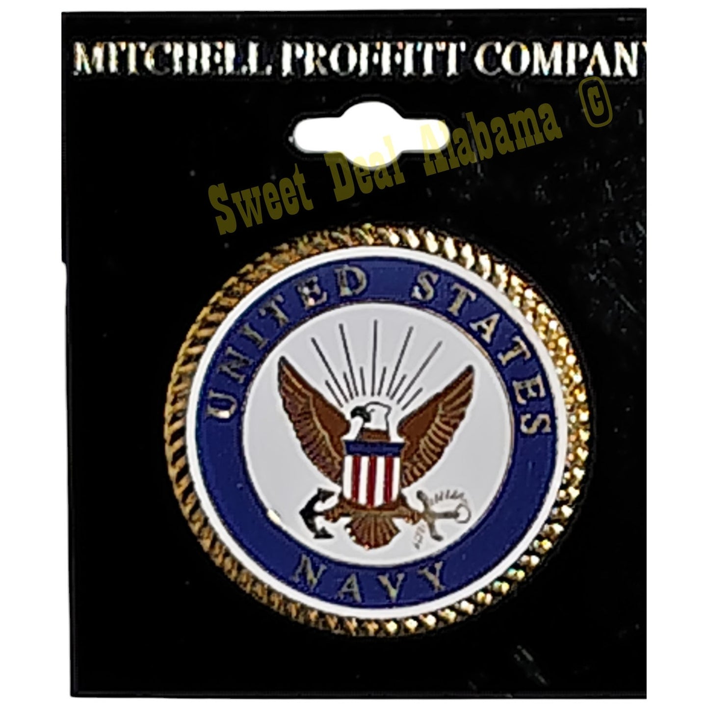 United States Navy Badge Pin (Hat or Lapel), 1-1/2"D, By Mitchell Proffitt Comp.