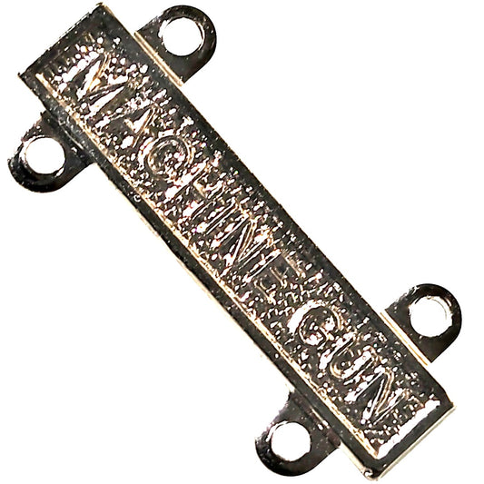 Military Qualification Bar, Machine Gun, 1/2"H x 1"W, Silver Text and Background