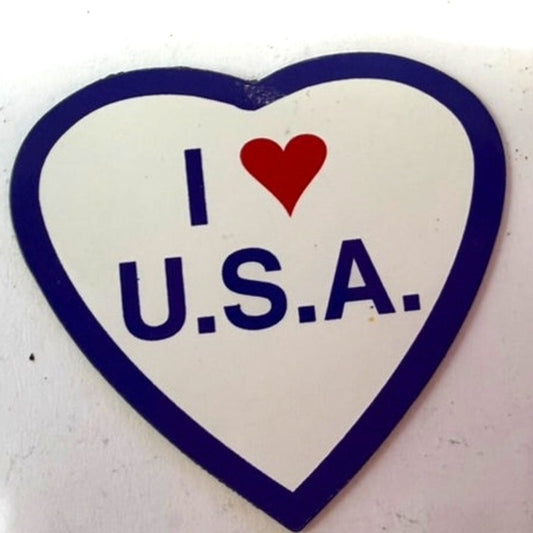 I Love USA Heart‑Shaped Patriotic Flexible Magnet Red White Blue 2‑1/4"