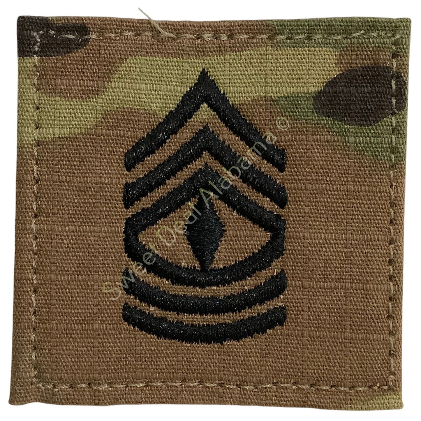 Embroidered 1st Sergeant E-8 OCP Sew-On Rank Uniform Insignia, Multi-Camo, 2 x 2