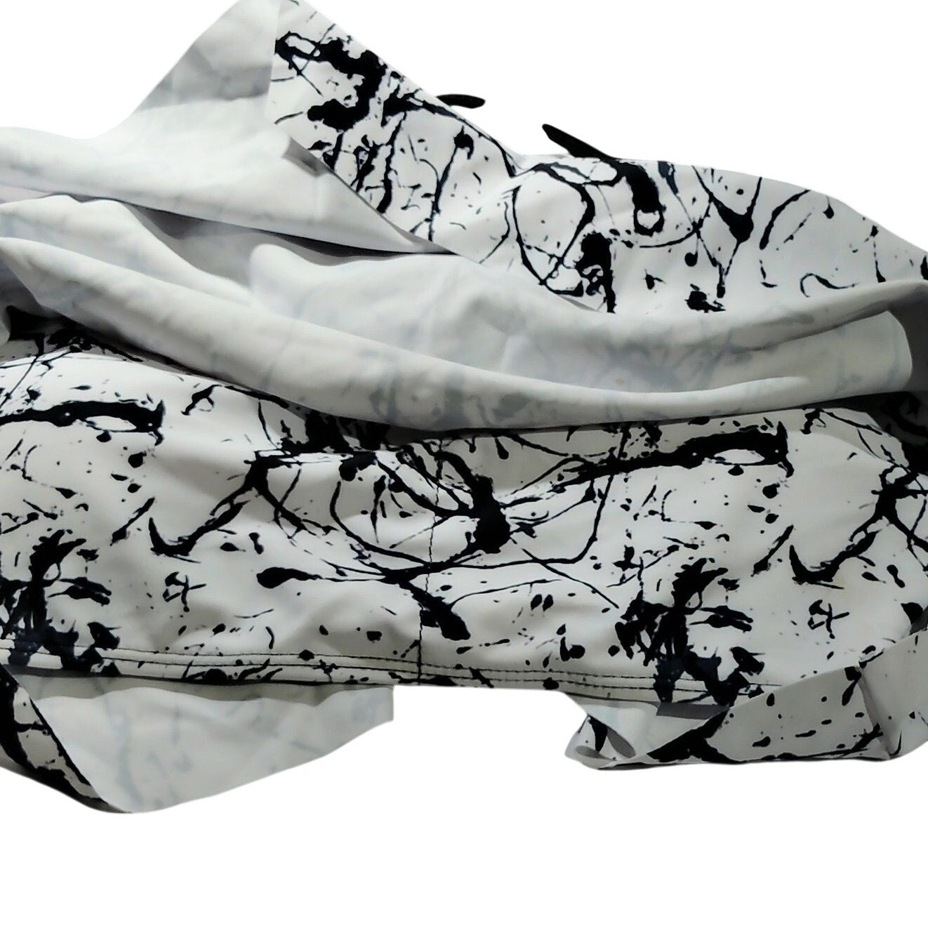 Women’s Strappy Swim Top – Black/White Splatter – Large – NWOT
