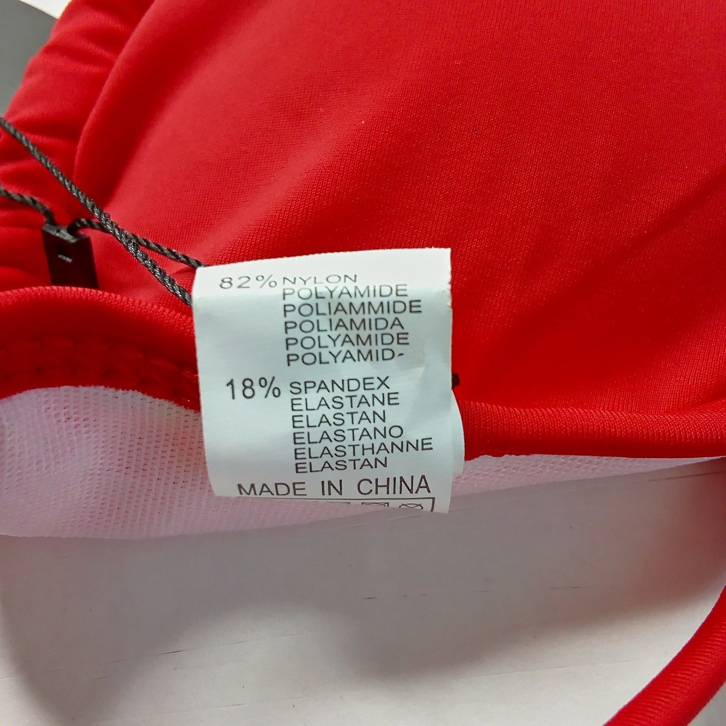 Suvimuga Red Triangle Bikini Top Women’s Medium Halter String Swimwear NWT