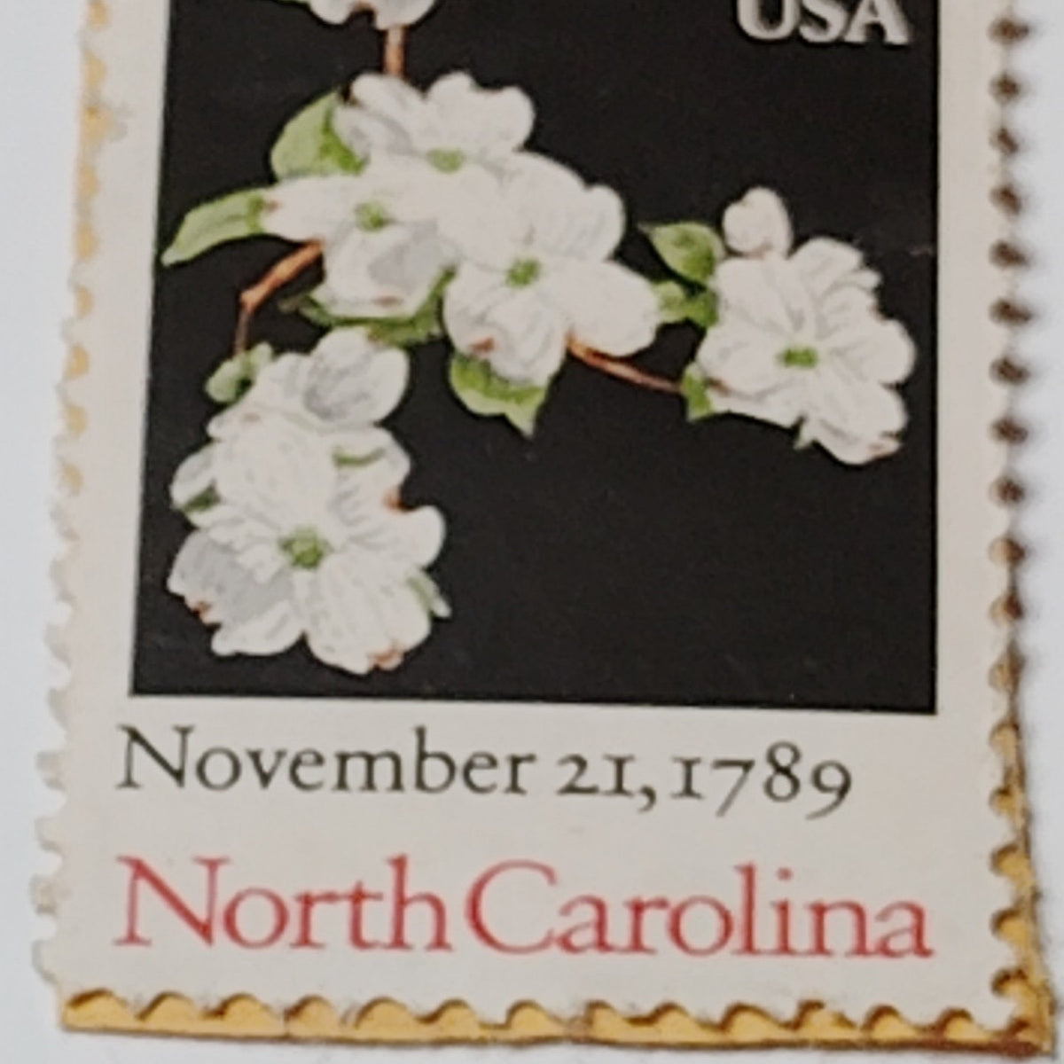 1989 North Carolina Statehood 25c USA Stamp - Dogwood Flower Scott #2347