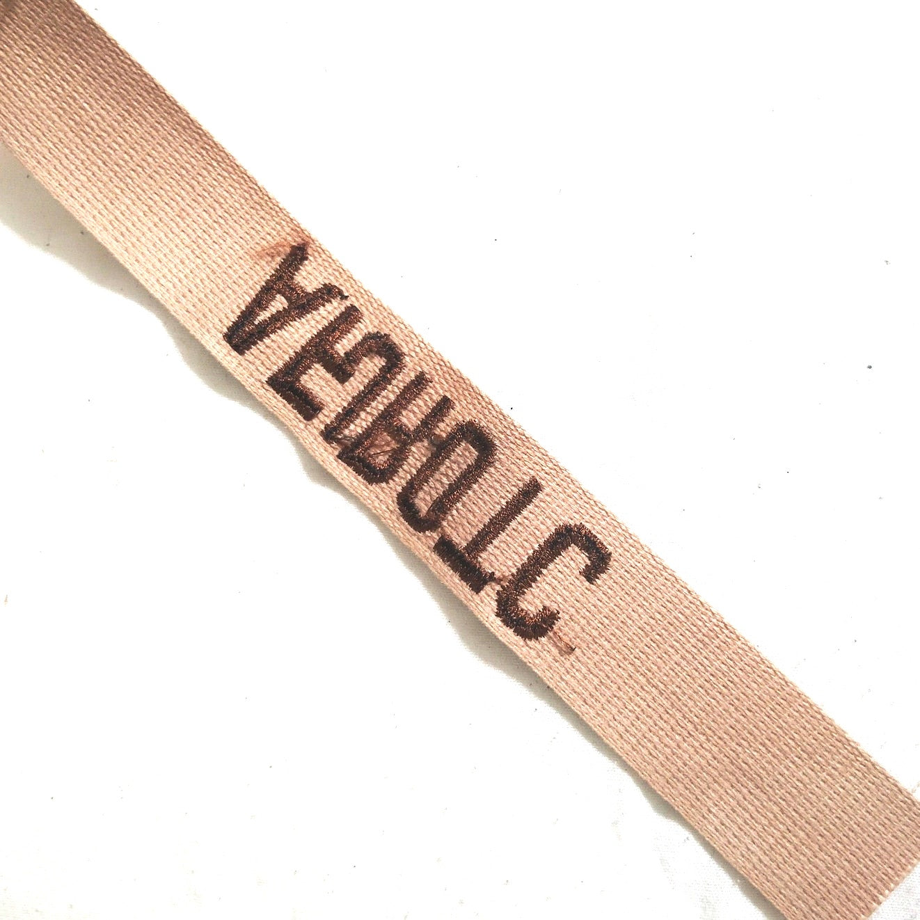 AFJROTC Branch Tape Desert Tan, Dark Brown Text 7.6" × 1" TE Sew‑On Novelty Tape
