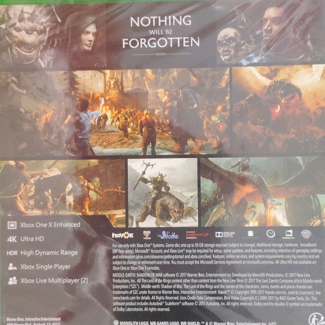 Middle-earth: Shadow of War Xbox One 4K HDR Enhanced Action RPG New Sealed