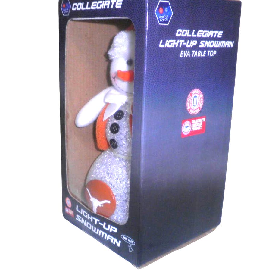 NCAA SEC Texas Longhorns 10" Light-up Tabletop Snowman, 10 x 5.5 x 5.5 inches
