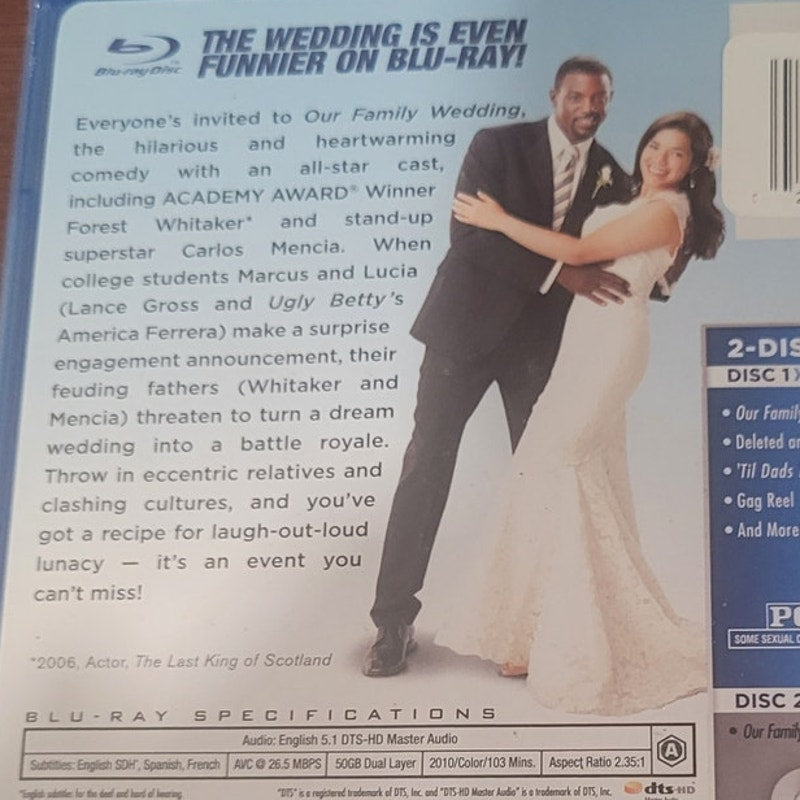 Our Family Wedding Blu-ray Digital Forest Whitaker America Ferrera, RomCom