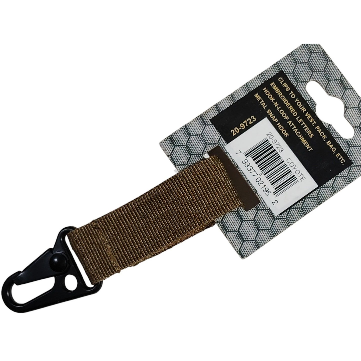 VooDoo Tactical Blood Type Keychain, A NEG (A NEGATIVE), Coyote, Snaphook