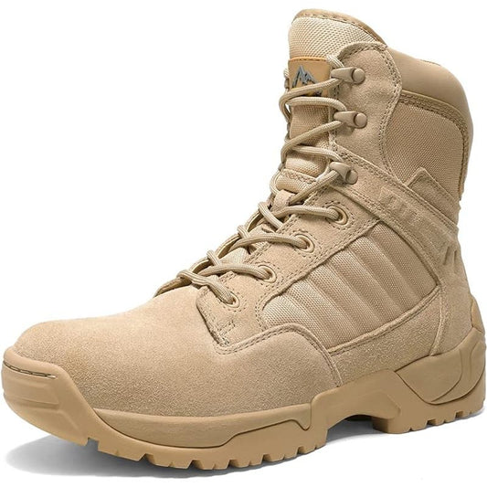 NORTIV 8 Men's 6.5M Military Tactical Motorcycle Combat Boots w/ Side Zipper