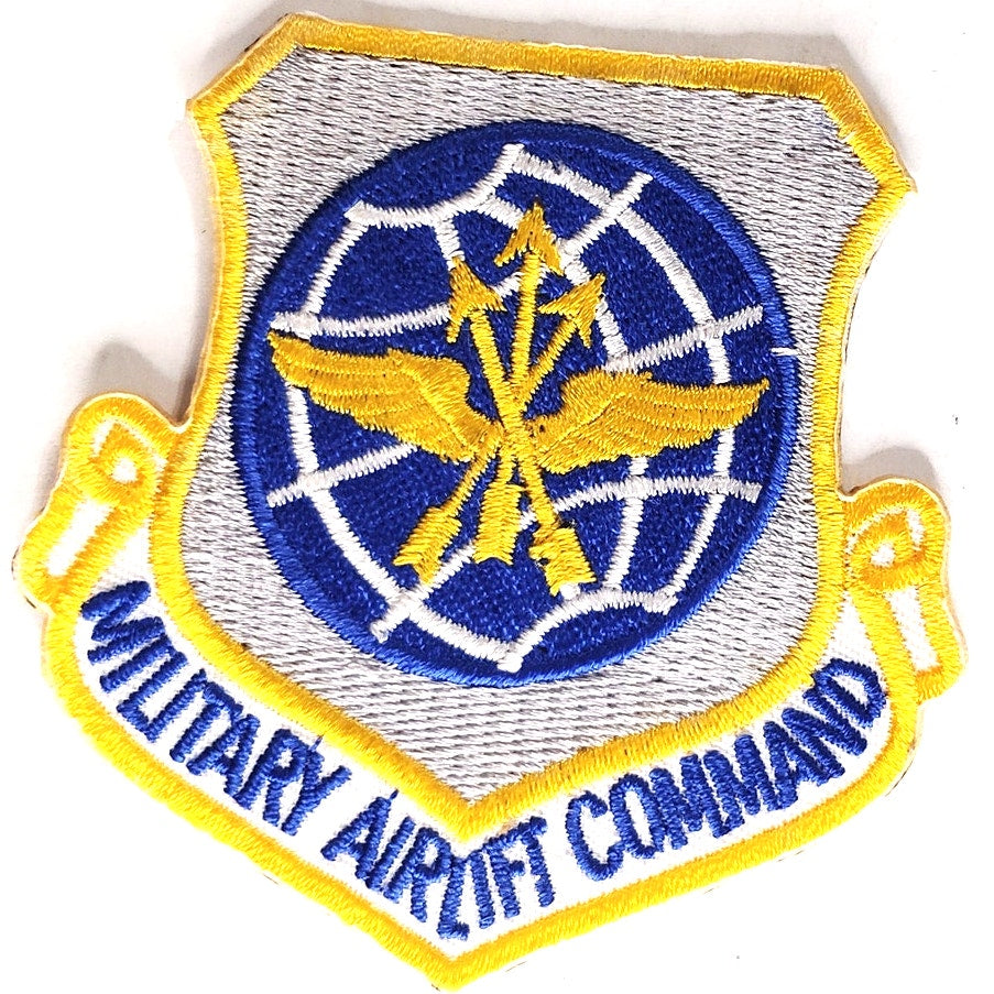 Vintage USAF Military Airlift Command Patch MAC Globe Wings 3" Sew‑On