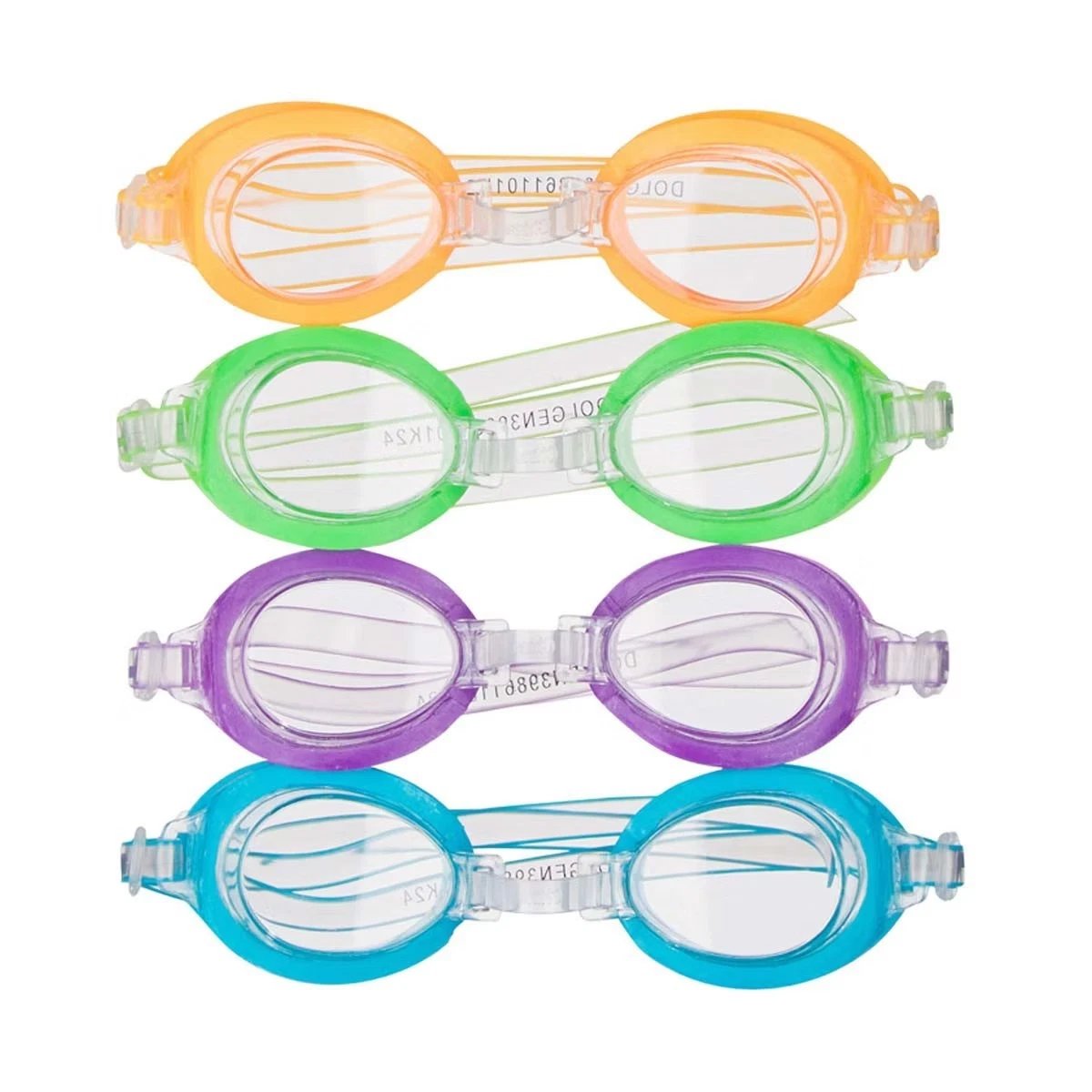Swim Gear Child Goggles 4‑Pack – Adjustable, Latex‑Free, Ages 4+