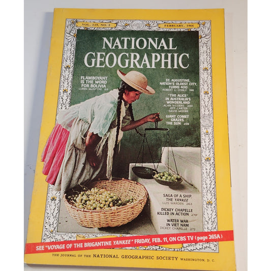 National Geographic – February 1966 | Bolivia, Vietnam War & St. Augustine