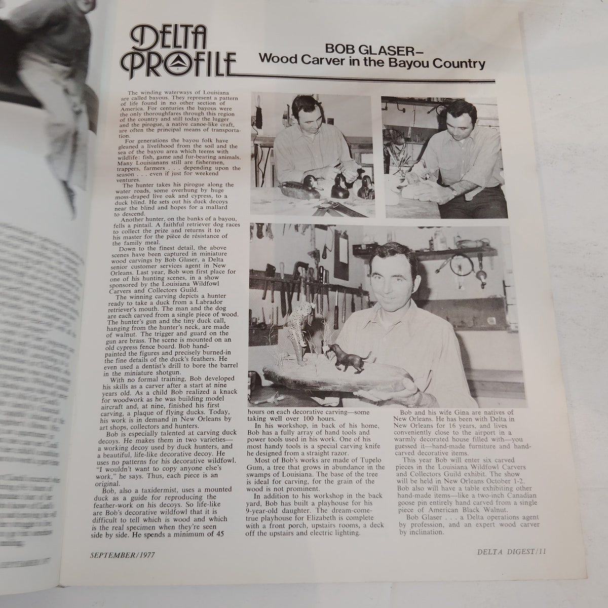 Delta Digest September 1977 Vintage In-Flight Magazine - Brown & White