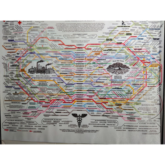 Big Pharma vs. Holistic Medicine Canvas Print – Conspiracy Infographic Wall Art (18x12")