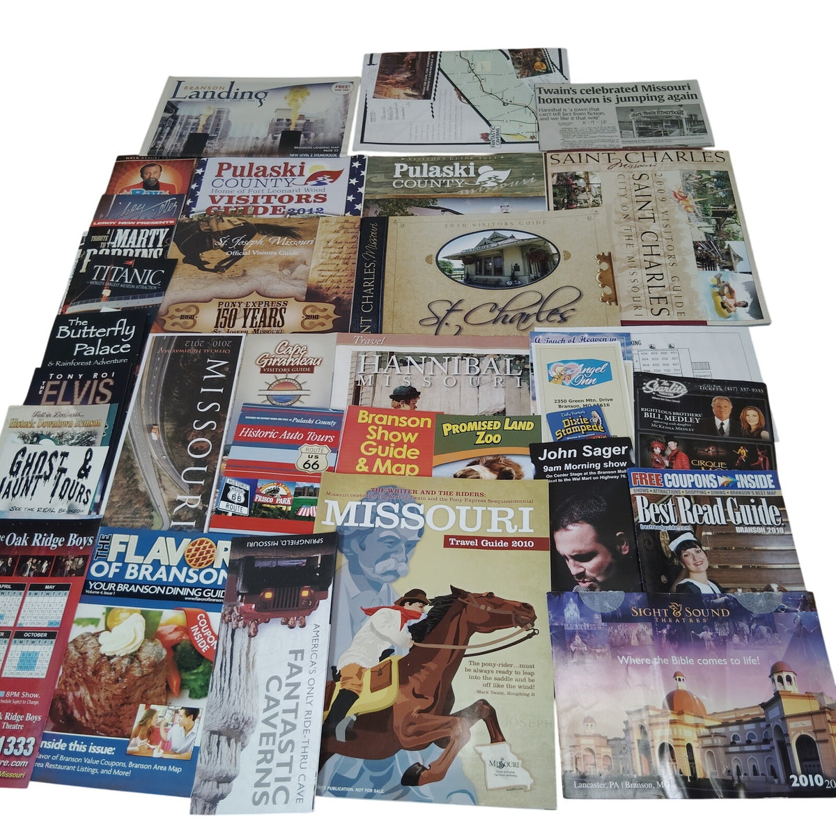 Missouri Travel & Tourist Ephemera Lot 2010 - Branson, St. Charles Guides Maps