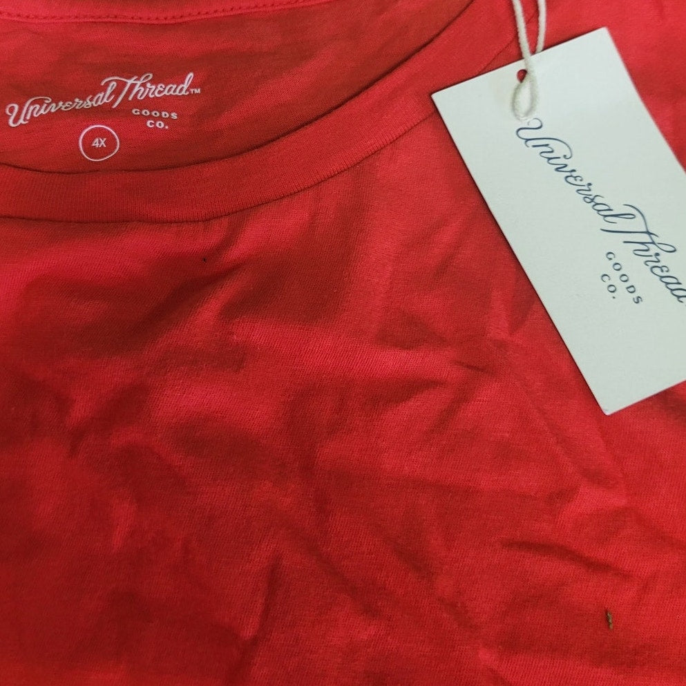 Women's Shrunken Short Sleeve T-Shirt - Universal Thread, Red, 4X, NWT