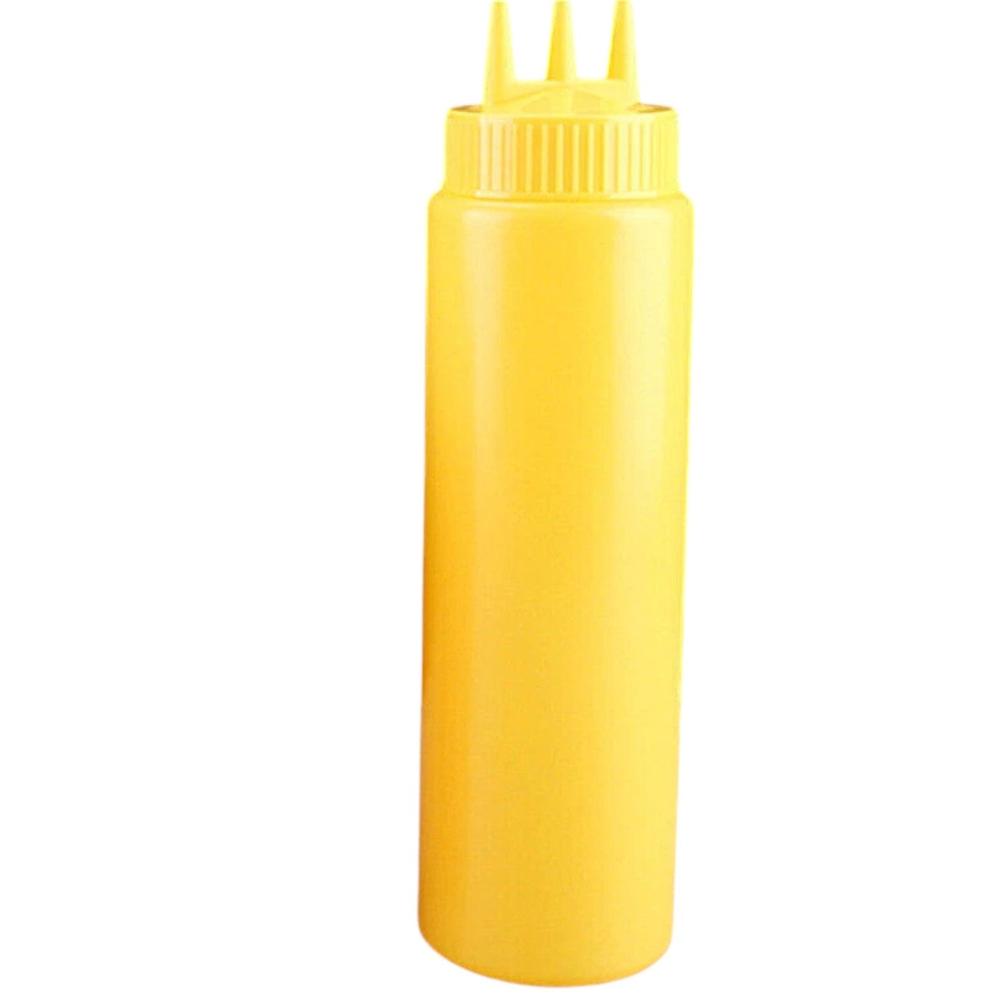 3pcs Seasoning 3-Hole Squirt Squeeze Bottles, 24 oz Red/Yellow/White 9"H x 2.5"D