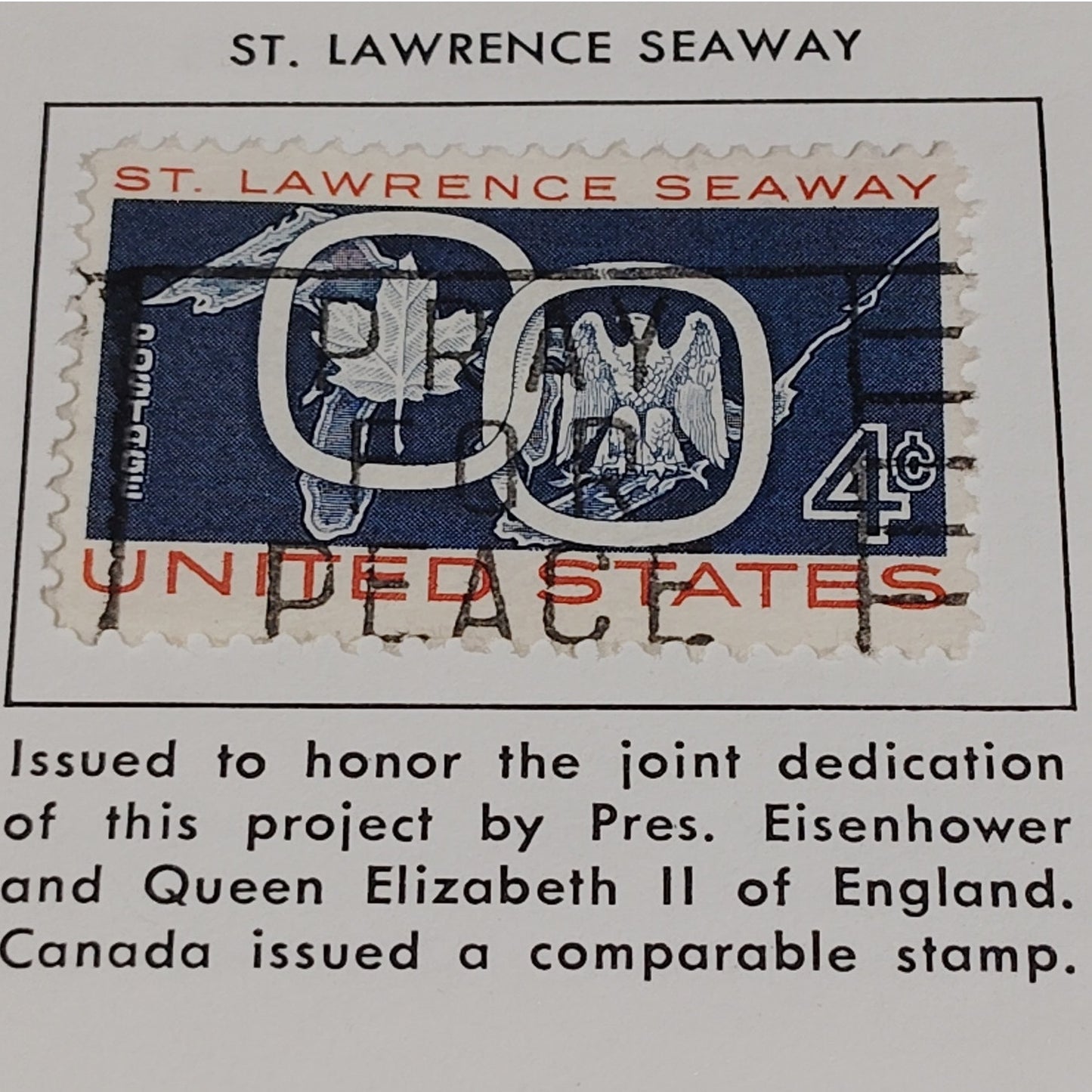 1959 Scott #1131 – 4¢ St. Lawrence Seaway / Joint U.S.–Canada Issue – Canceled