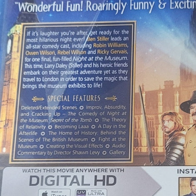 Night at the Museum Secret of the Tomb Blu-ray DVD, Ben Stiller 2014 Comedy