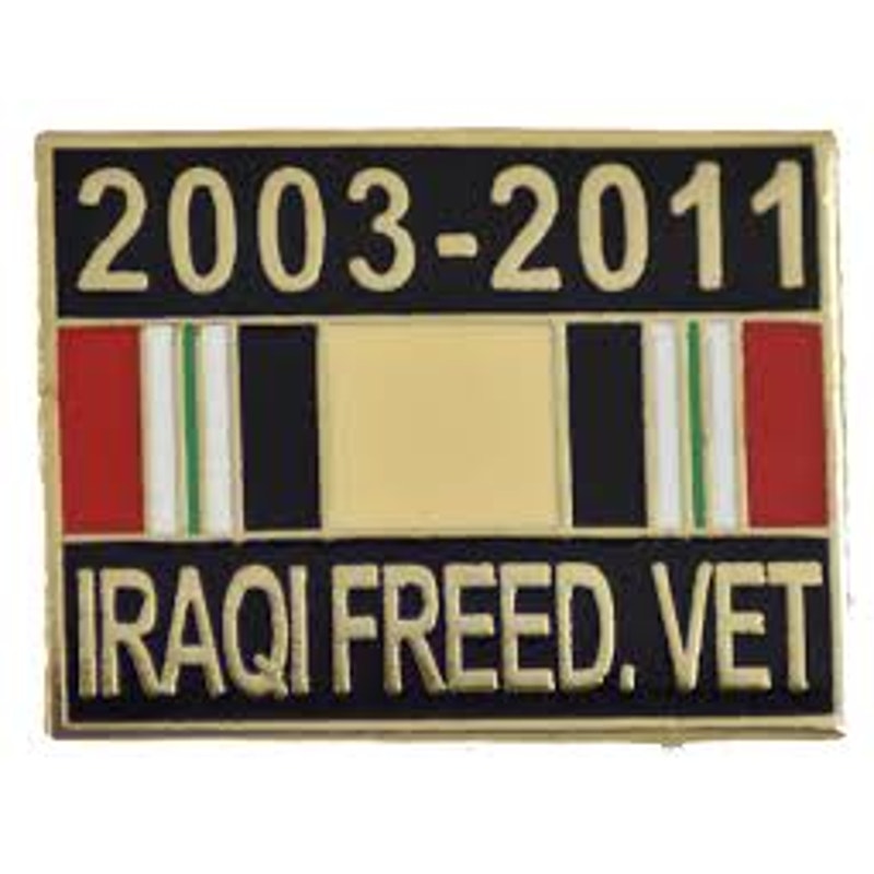 Iraqi Freedom Veteran Ribbon Hat/Lapel/Brooch Pin, 1" × 3/4", Clutchback Pin