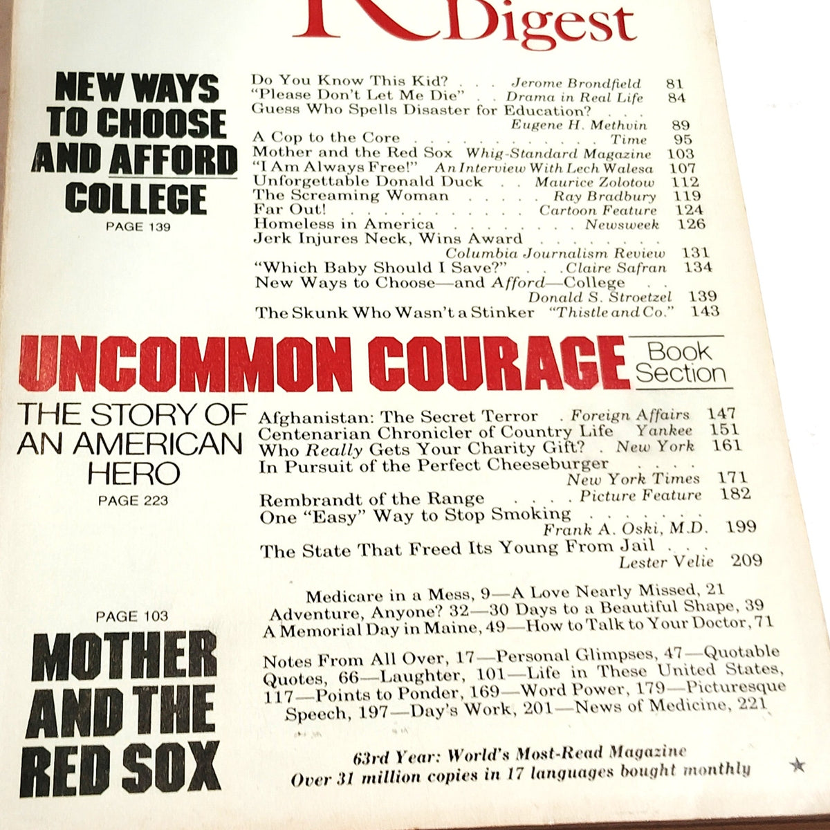Reader's Digest May 1984 Vintage Magazine - Mother and the Red Sox Issue