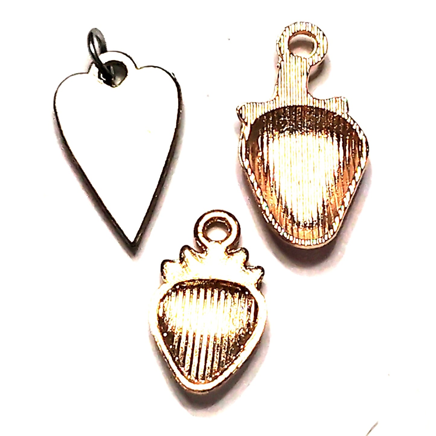Assorted Fruit & Heart Charms Gold‑Tone Enamel 1/2"–5/8" Jewelry Making Pendants