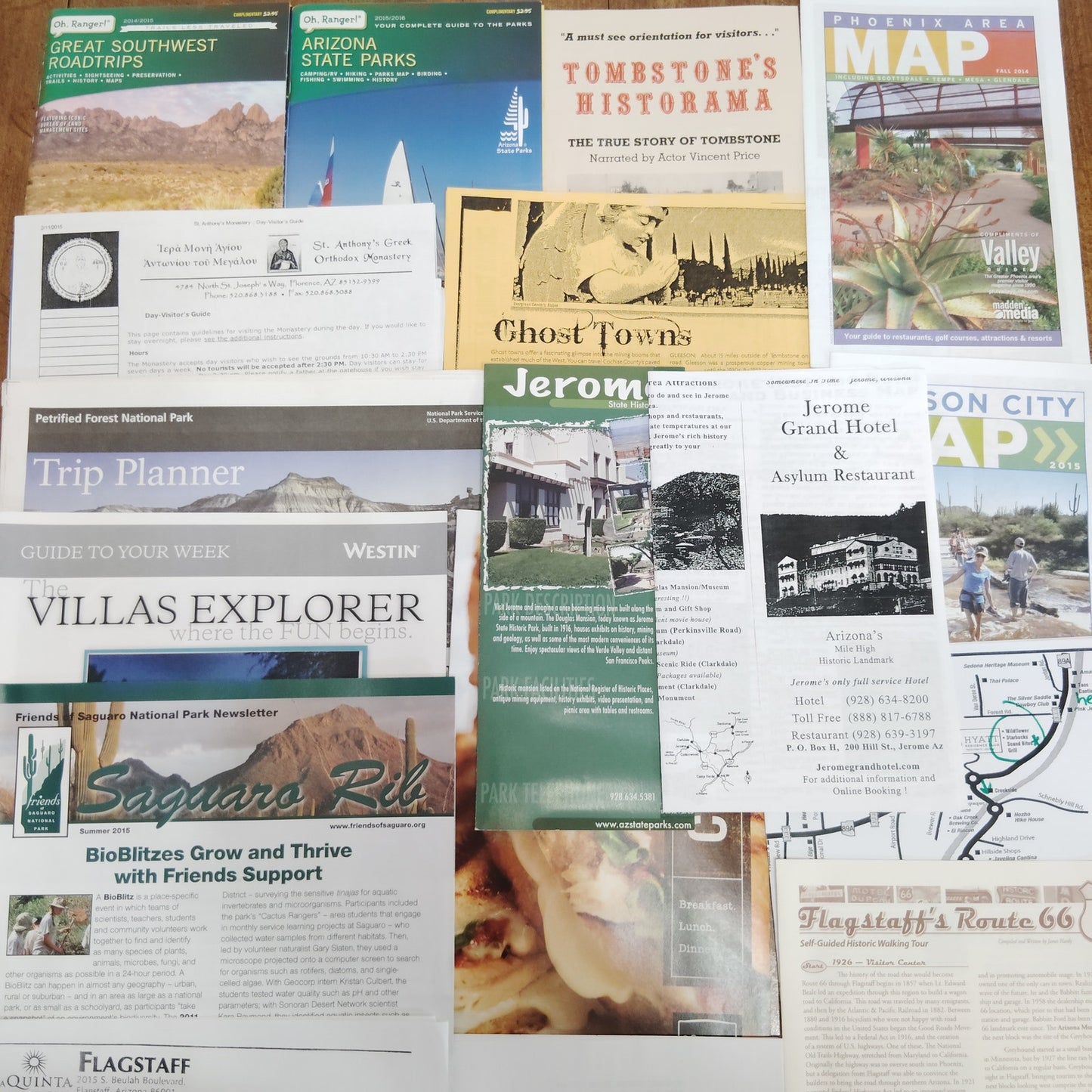 Arizona Travel Ephemera Lot - Maps, Brochures, Guides & Souvenirs 2015
