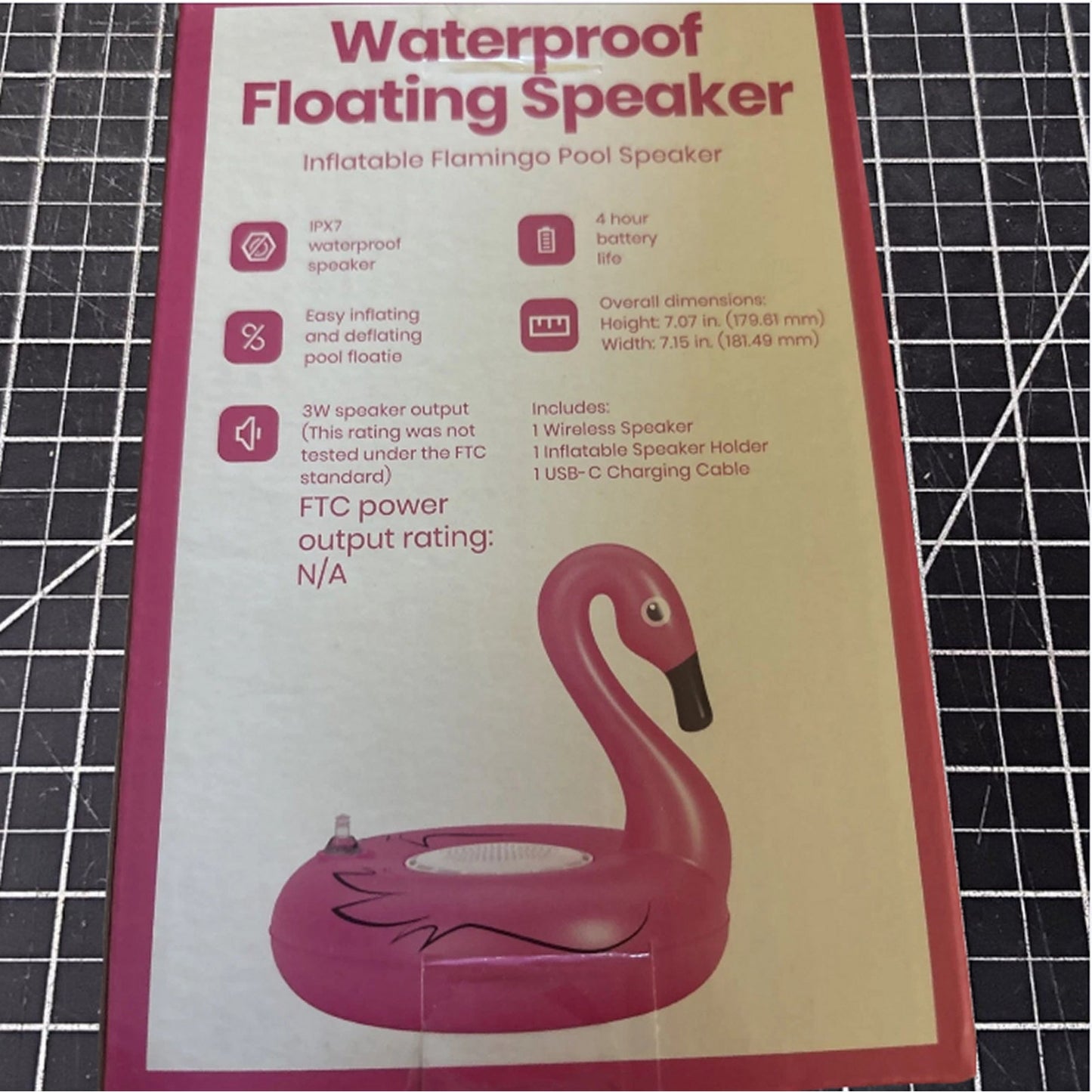 GEMS “Flamingo” Novelty Floating Speaker – Pink – IPX7 Waterproof