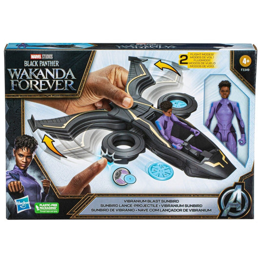 Marvel Black Panther Wakanda Forever Vibranium Blast Sunbird Jet w/ Shuri Figure